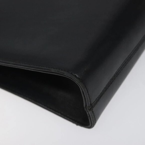 Salvatore Ferragamo Gancini Chain Shoulder Bag Leather Black Gold - Picture 9 of 16